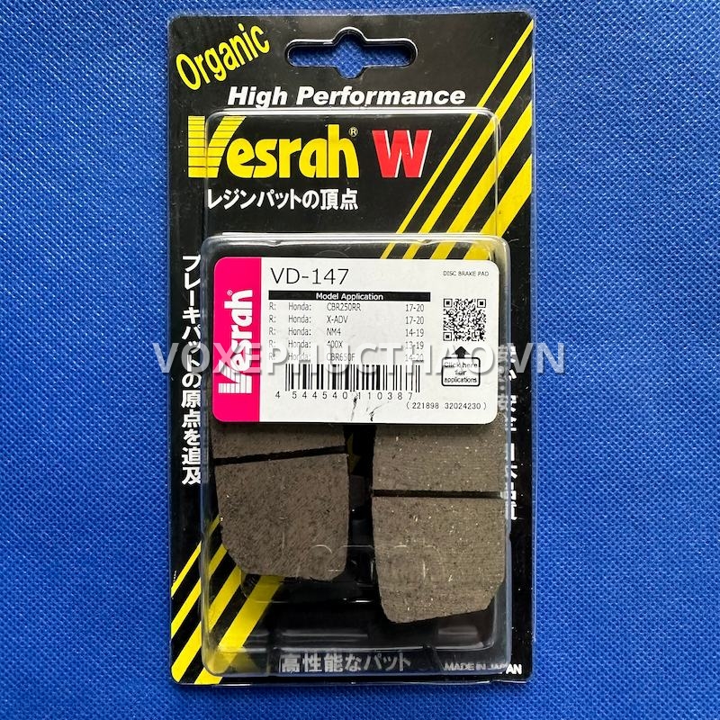 VESRAH BỐ THẮNG ĐĨA SAU CBR250RR / CBR300 / CB400 / CB500X / CB500F / CBR500R / CB650R / CB650F / CBR650F / CBR650R