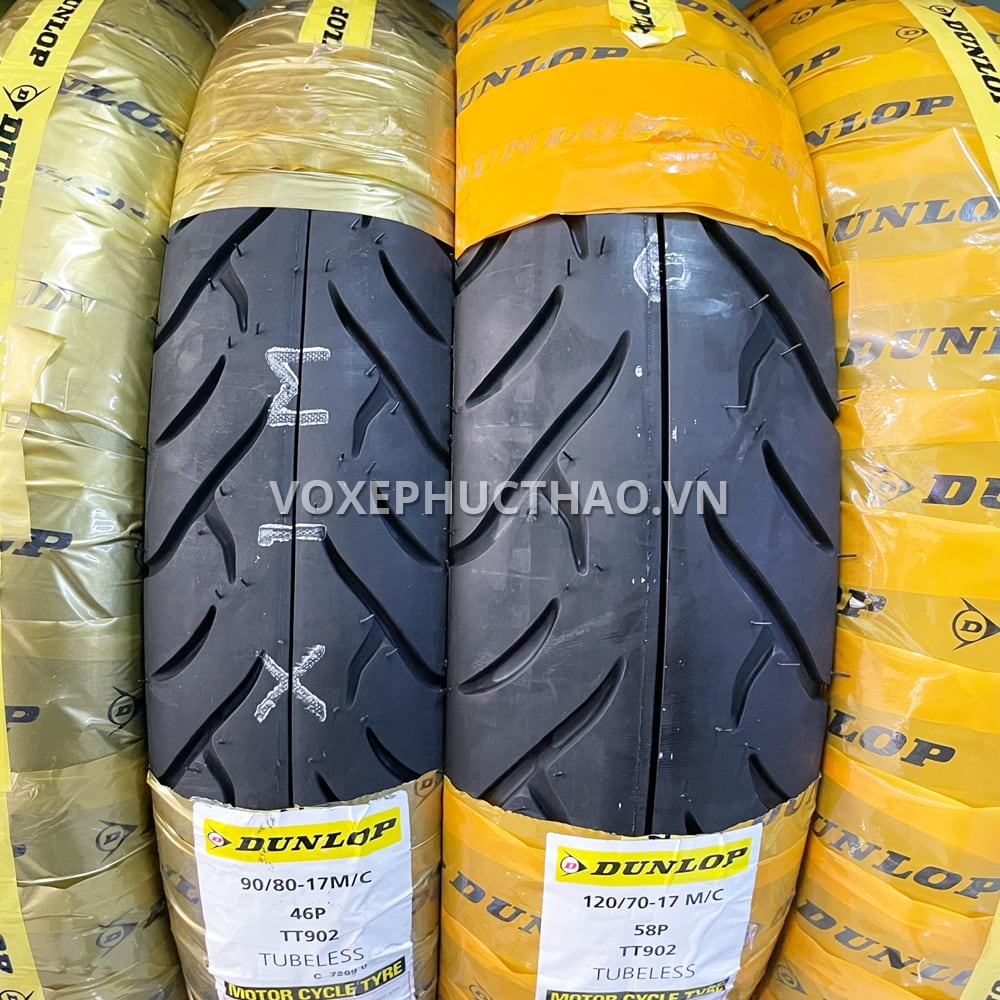 DUNLOP TT902 Vỏ trước 90/80-17 TL - vỏ sau 120/70-17 TL