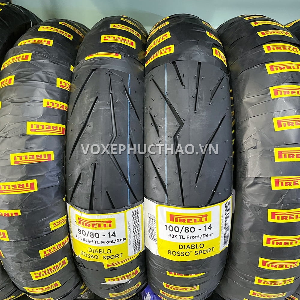 PIRELLI DIABLO ROSSO SPORT Vỏ trước 90/80-14 TL , vỏ sau 100/80-14 TL